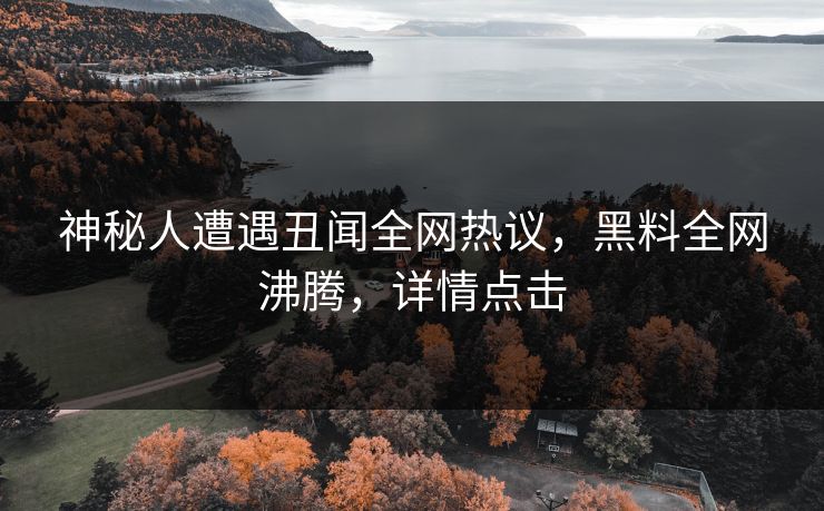 神秘人遭遇丑闻全网热议，黑料全网沸腾，详情点击