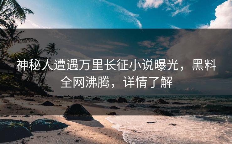 神秘人遭遇万里长征小说曝光，黑料全网沸腾，详情了解